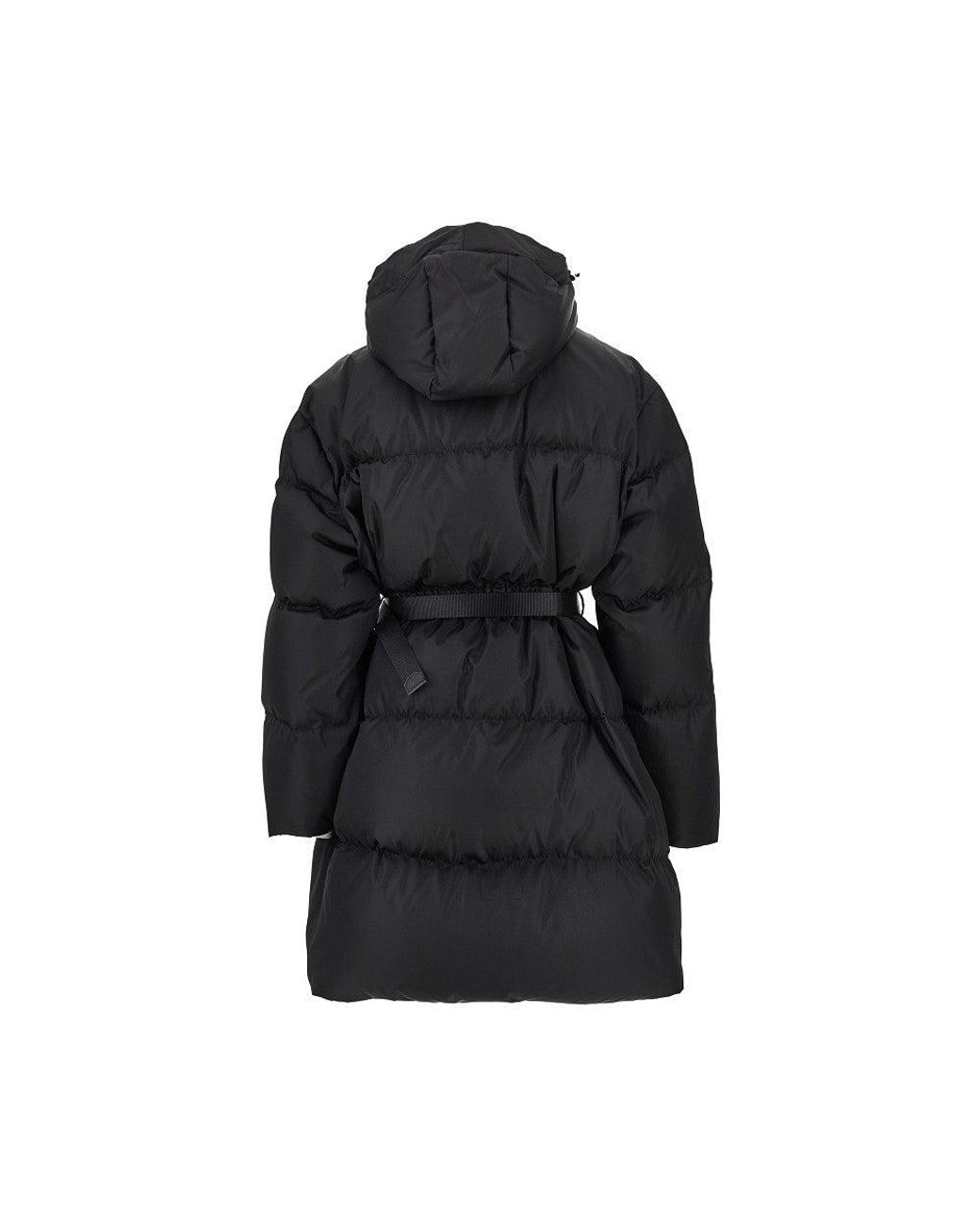Prada Black Re-Nylon Down Jacket With Belt Bag