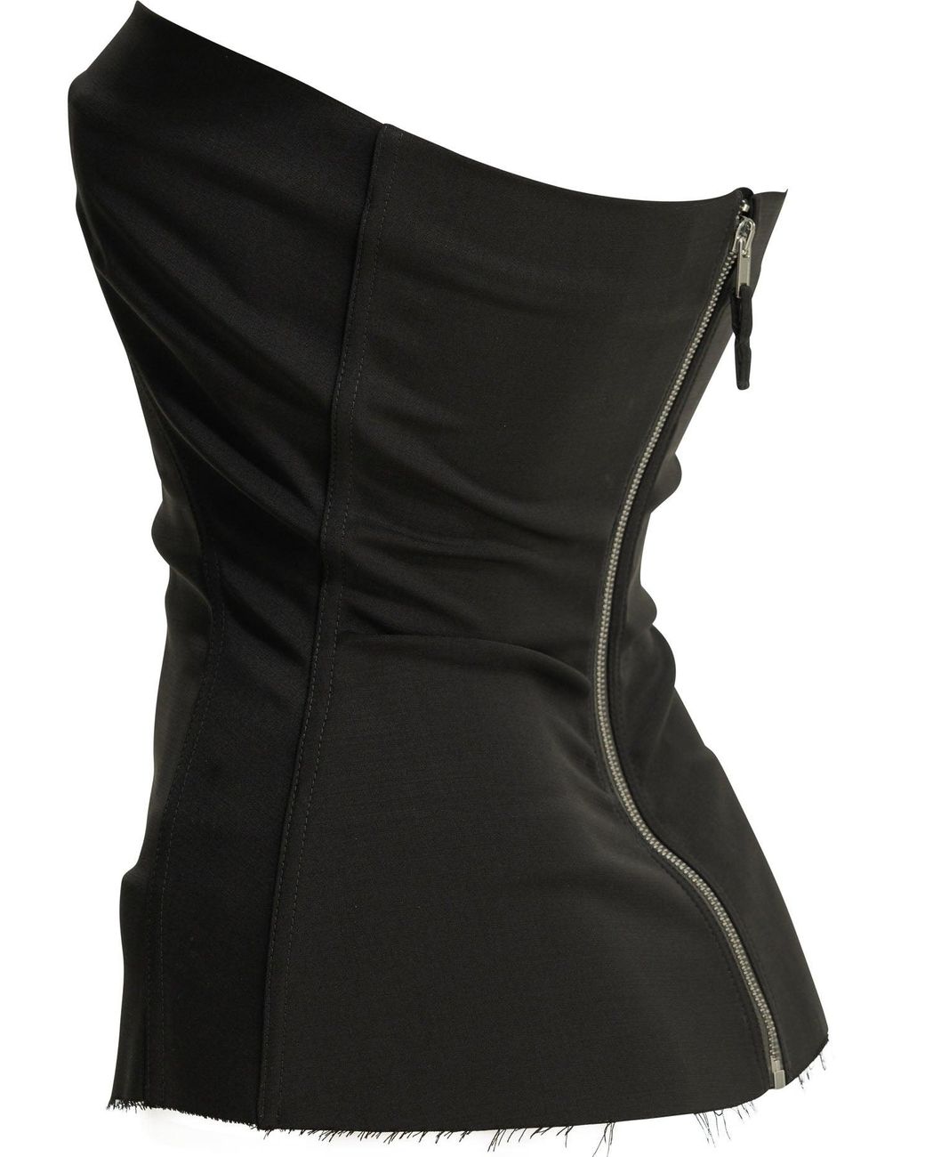 Rick Owens Black Wool Crepe Bustier Top