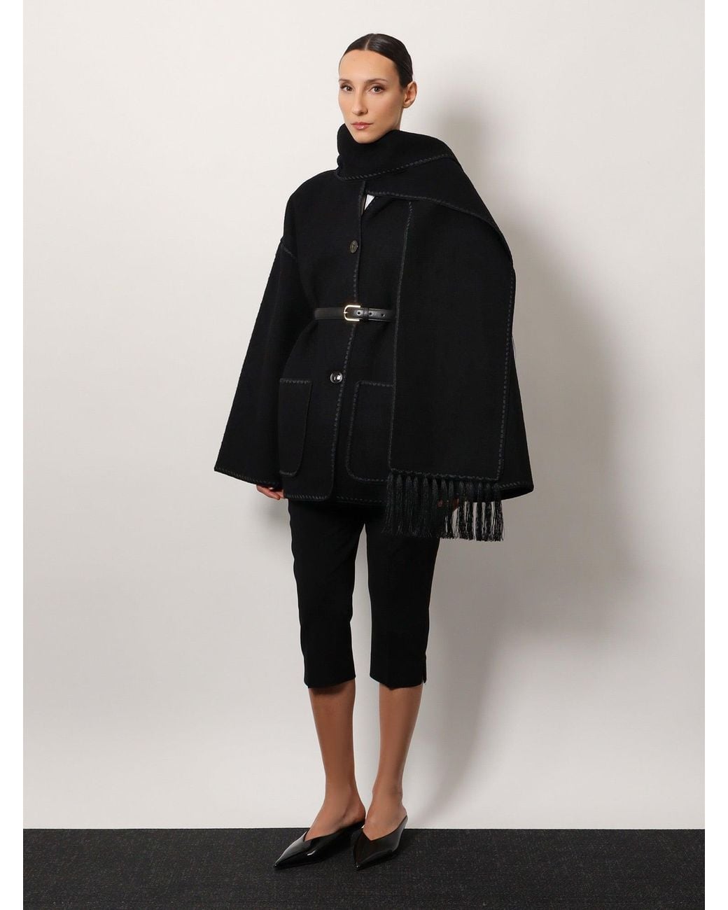 Totême Black Embroidered Scarf Jacket