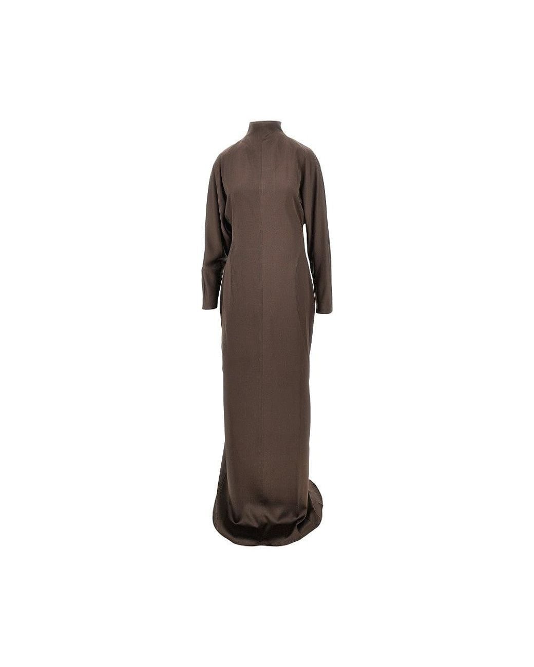 Max Mara Brown Silk Long Dress