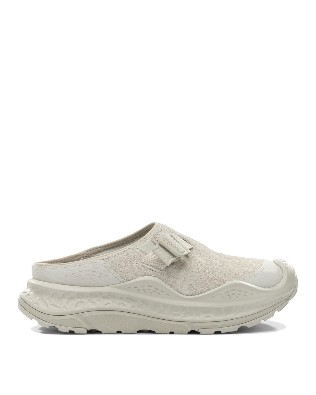 Hoka One One Gray Leather Fabric Rubber Sandals for men