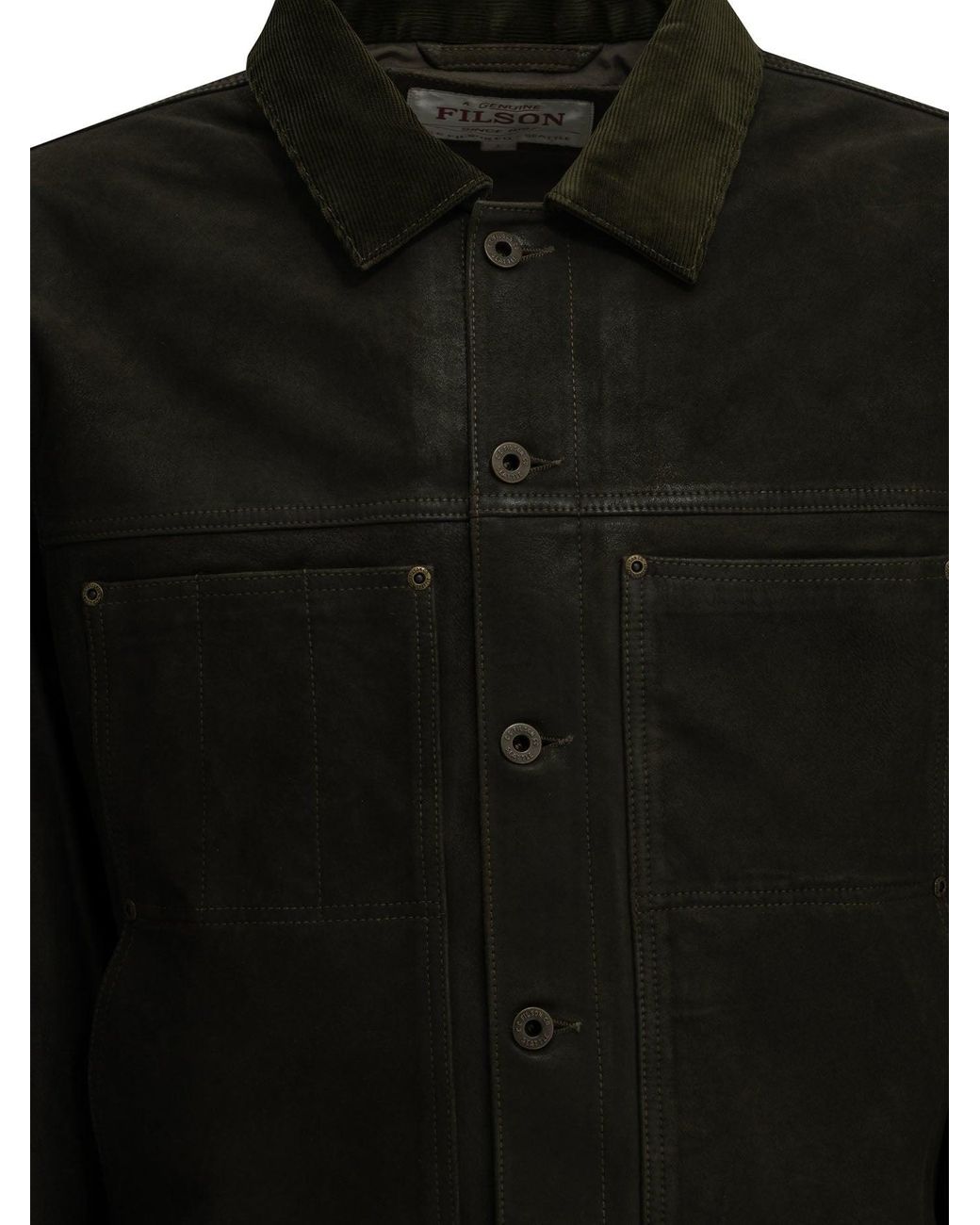Filson Black "Cruiser" Leather Jacket for men