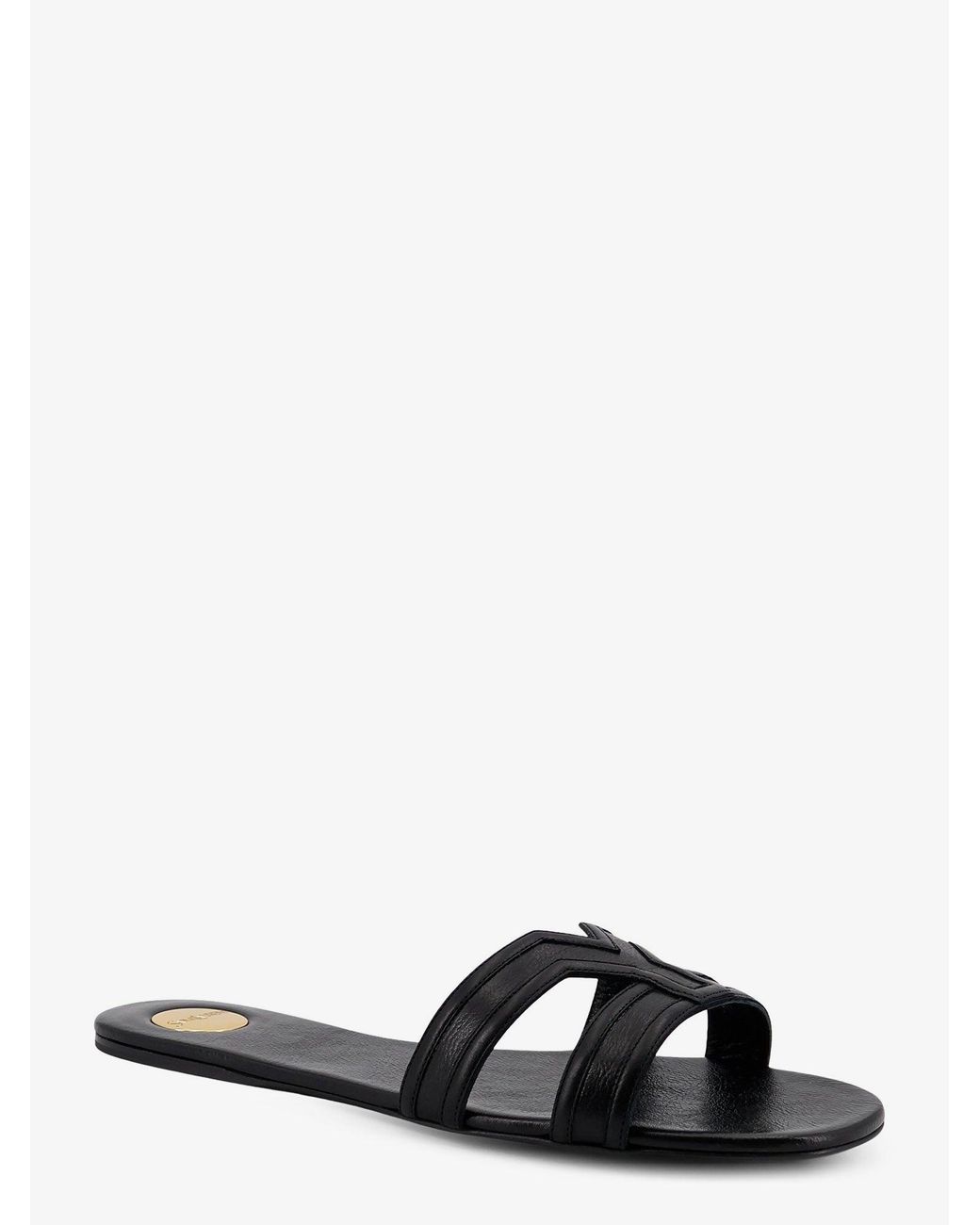 Saint Laurent White Mabrouka Leather Sandals
