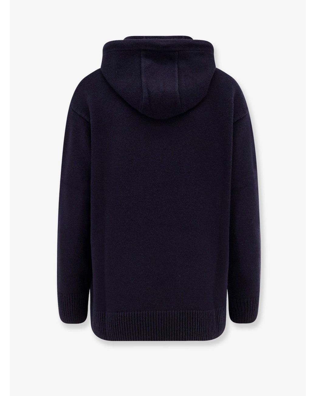 Max Mara Blue Liana Cashmere And Wool Hooded Sweater