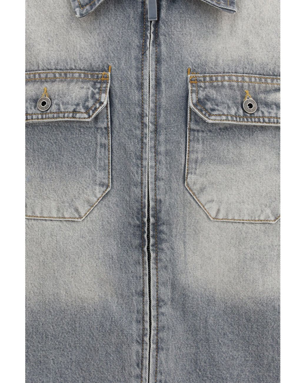 Off-White c/o Virgil Abloh Gray Oversized Workwear Denim Shirt for men