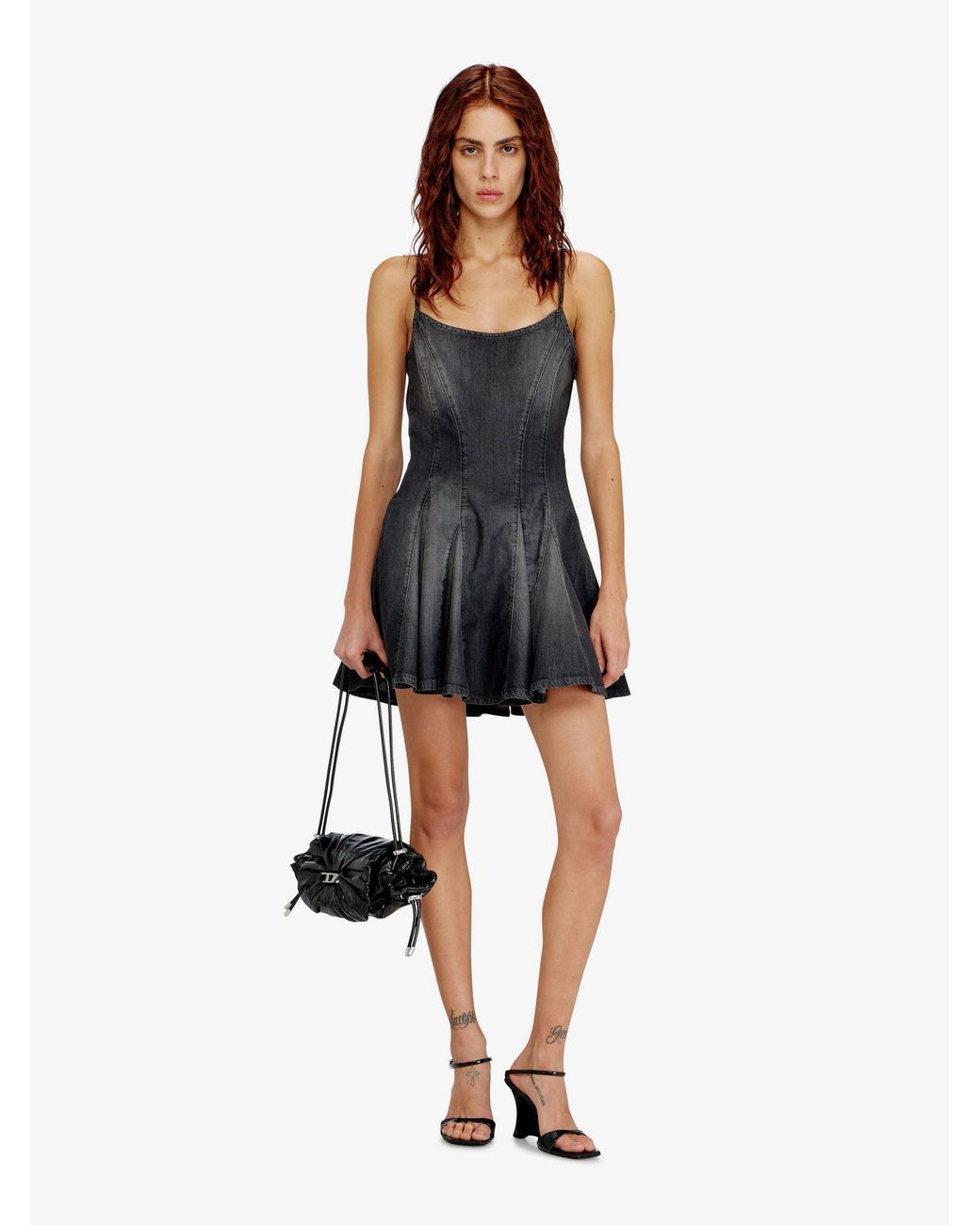 DIESEL Black Dresses Cotone Lyocell Modal