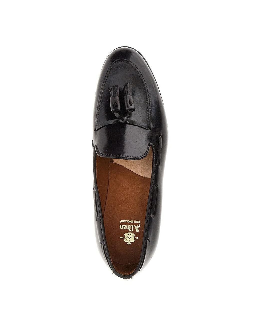 Alden Blue Leather Loafers With Tassels for men