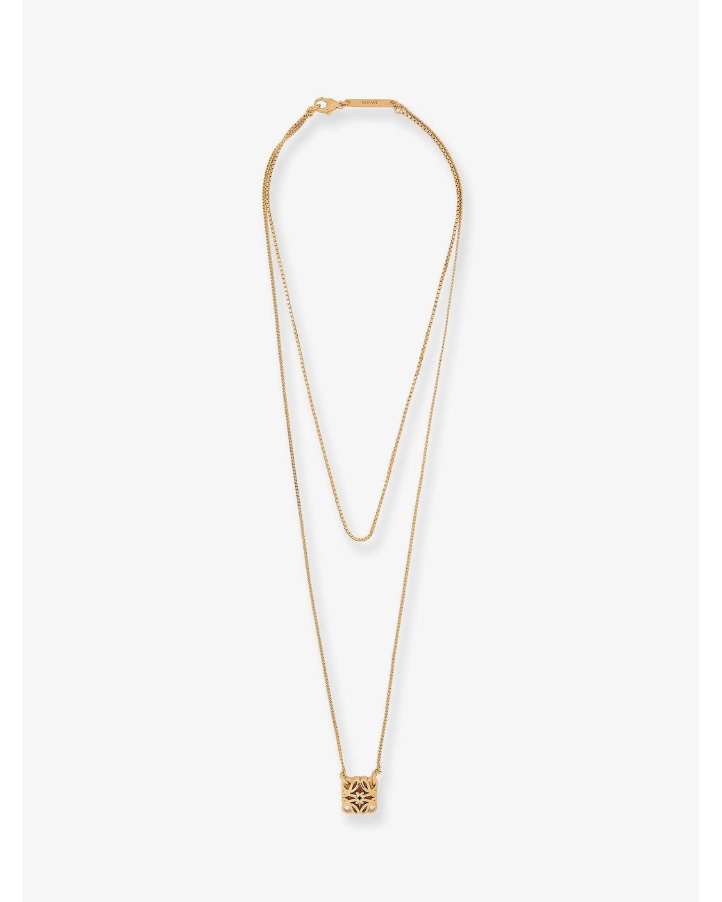 Loewe White Paula's Ibiza -Anagram Bombe Brass Necklace