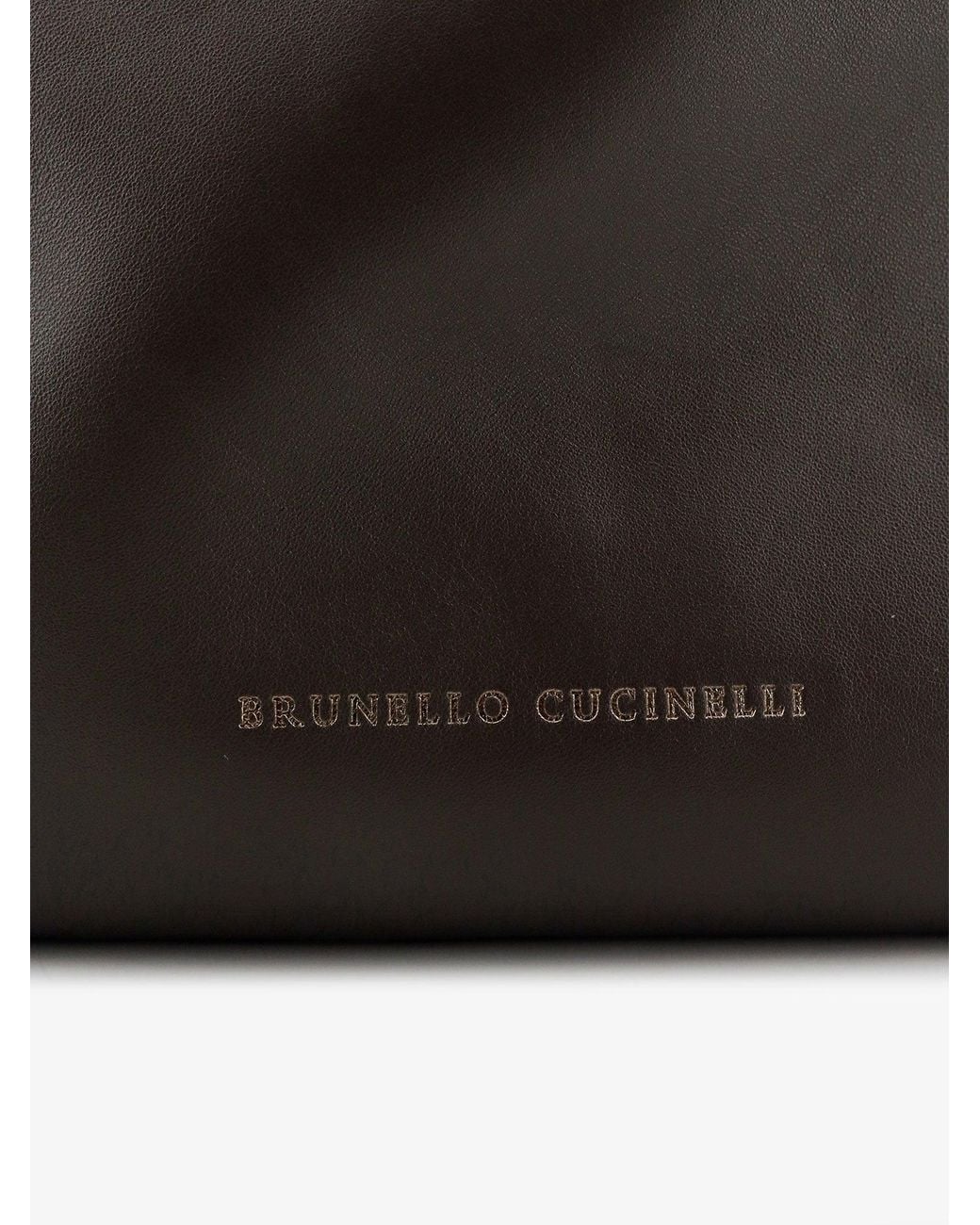 Brunello Cucinelli Black Bucket Mellow Leather Shoulder Bag
