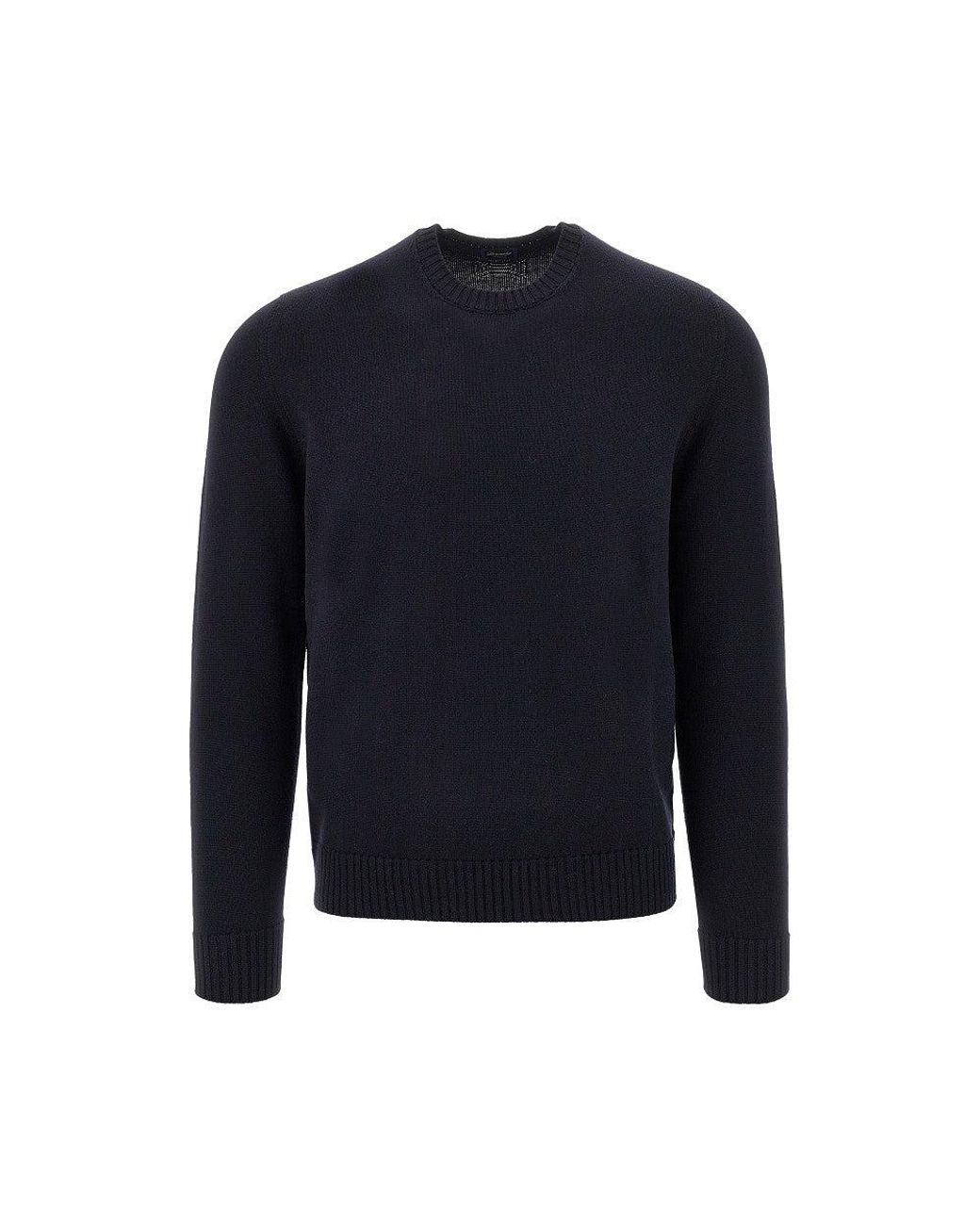 Drumohr Blue Merino Wool Knitted Sweater for men