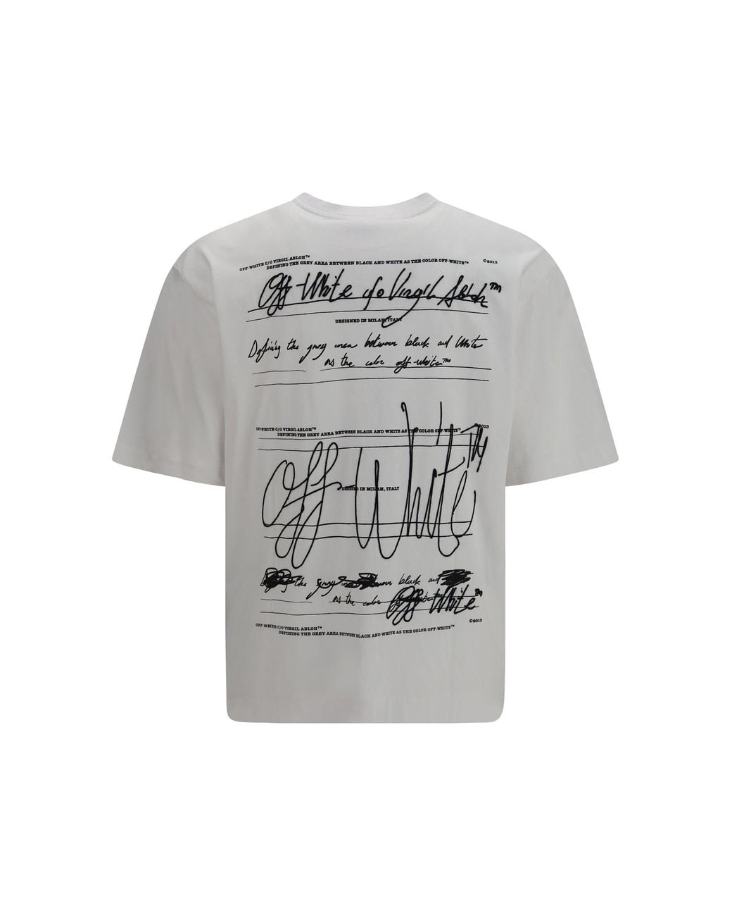 Off-White c/o Virgil Abloh Gray Stroke Skate T-Shirt for men