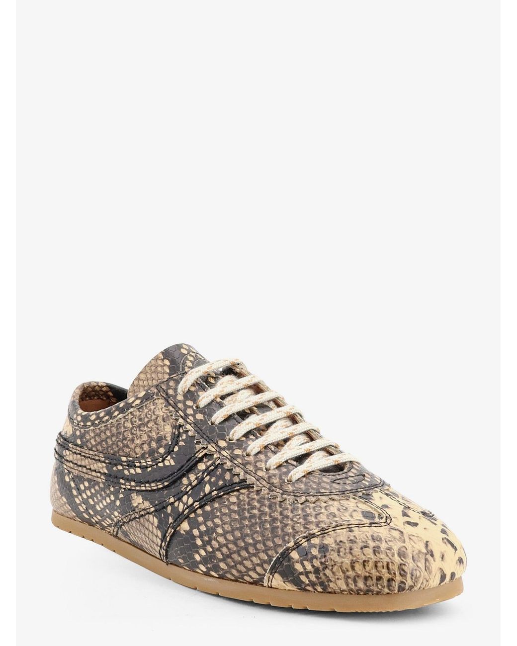 Dries Van Noten Brown Low-Top Animal Pattern Sneakers