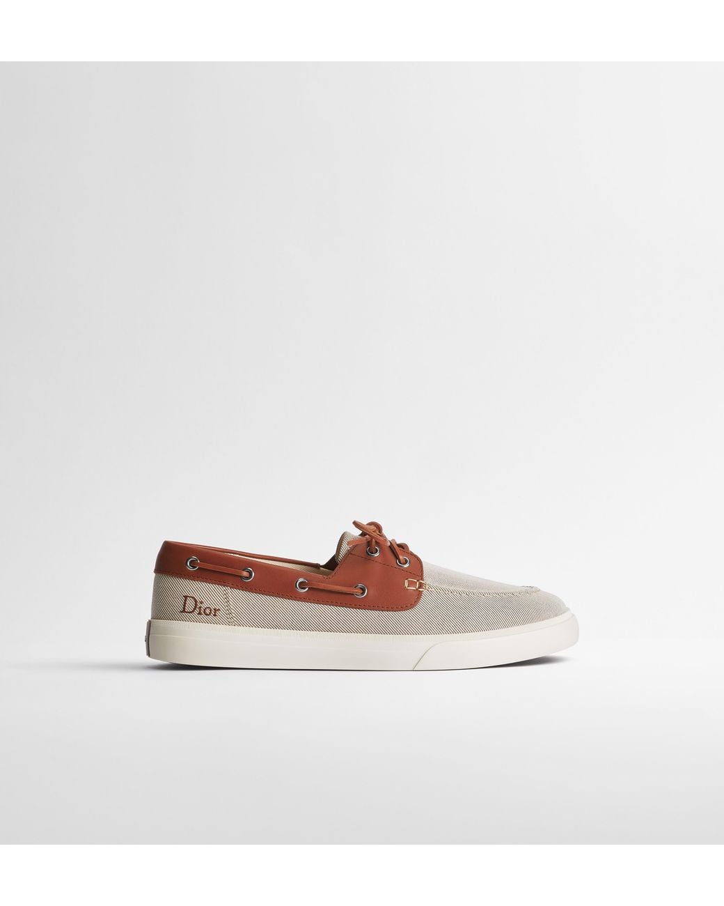 Dior White Chester Iviera Lace Up Loafers for men