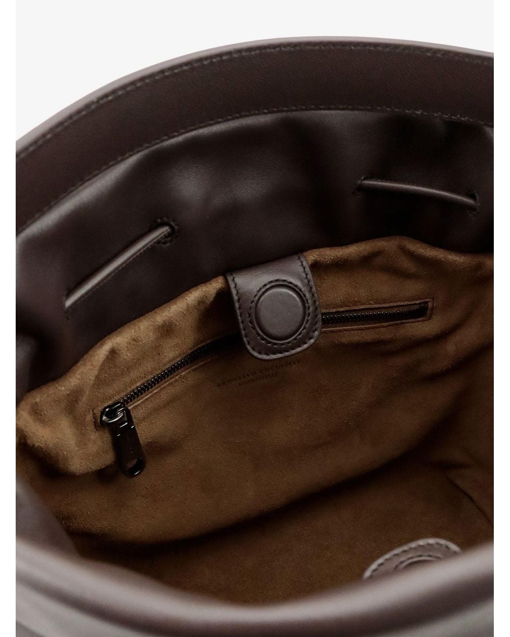 Brunello Cucinelli Black Bucket Mellow Leather Shoulder Bag