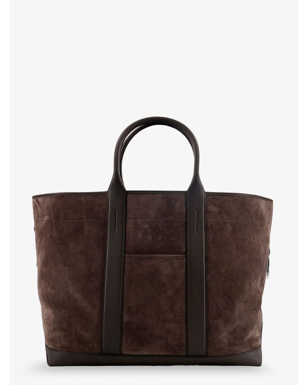 Tom Ford Brown Suede Shopping Bag With Logo Engraved On The Bottom for men