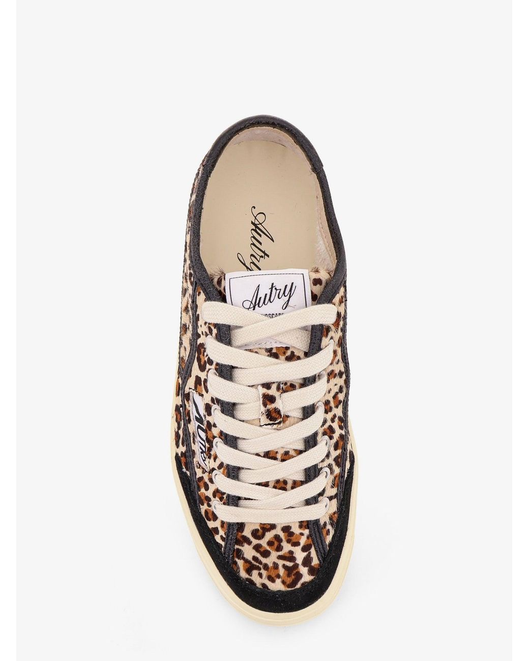Autry White Windscape Low Pony Hair Sneakers Print