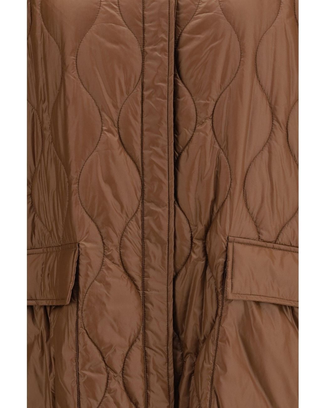 Woolrich Brown Quilted Urban Light Nylon Cape Bison