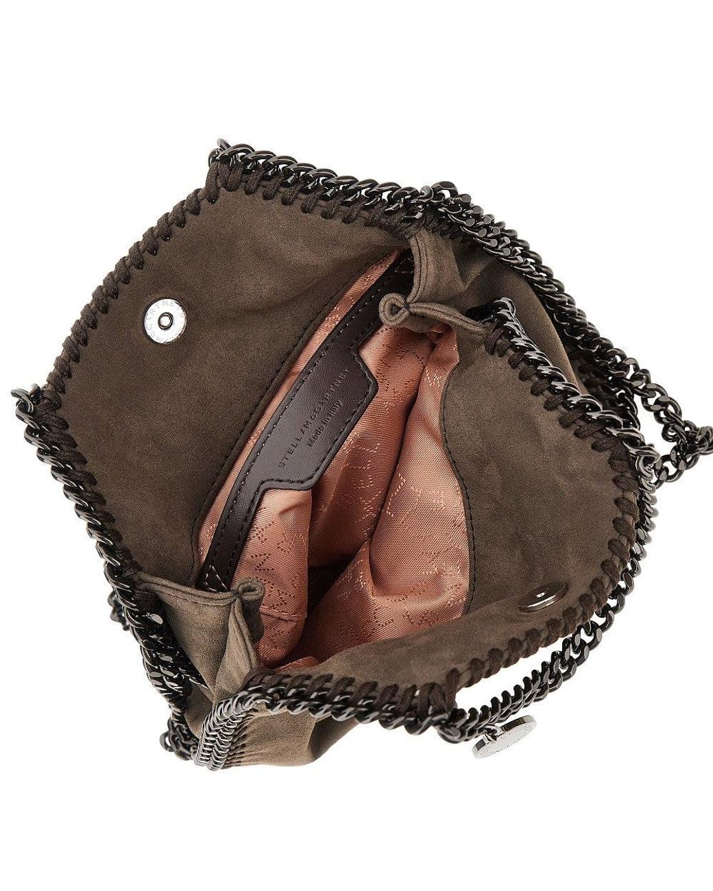 Stella McCartney Brown Alter Suede Tiny Falabella Bag