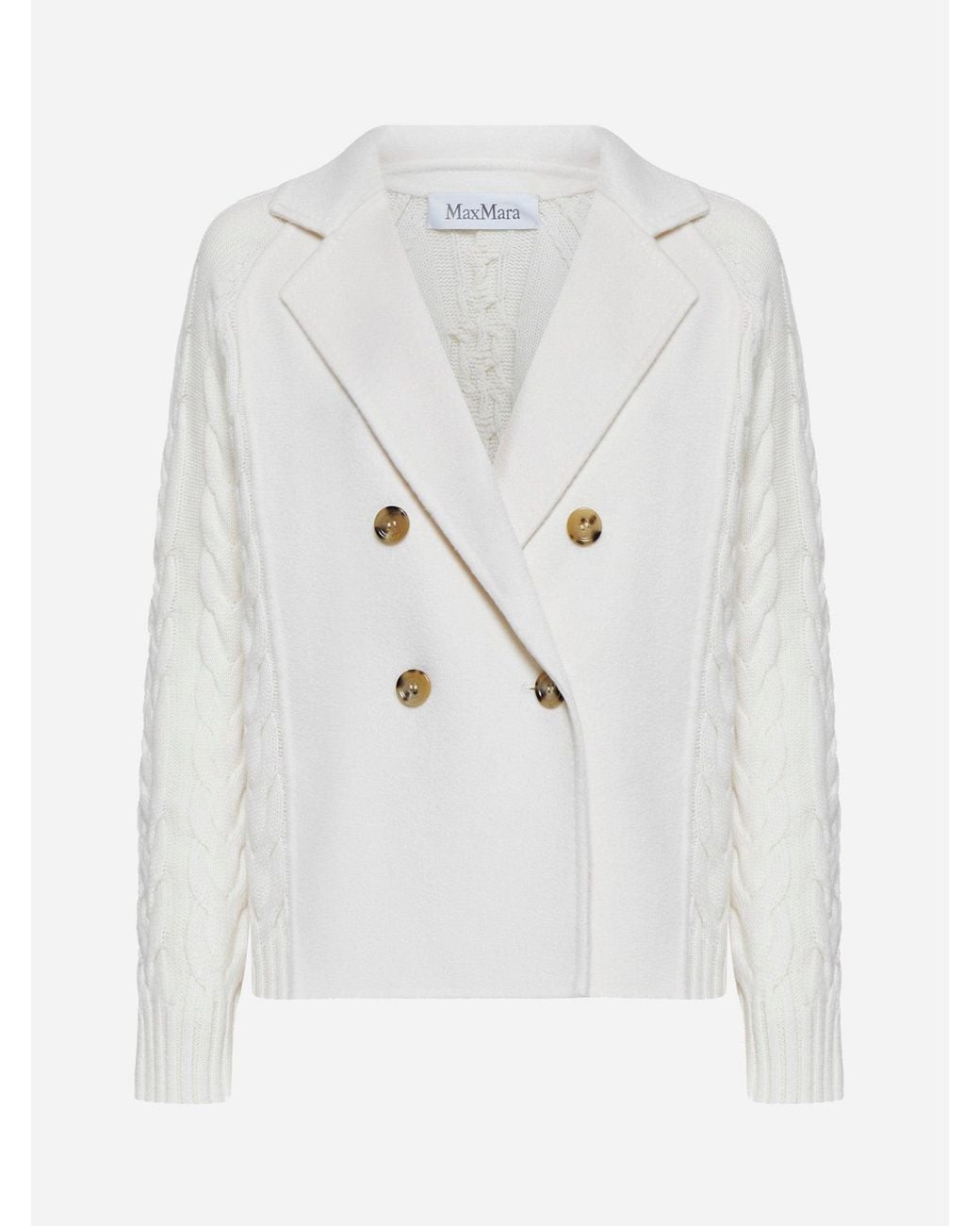 Max Mara White "Micio" Wool And Cashmere Jacket