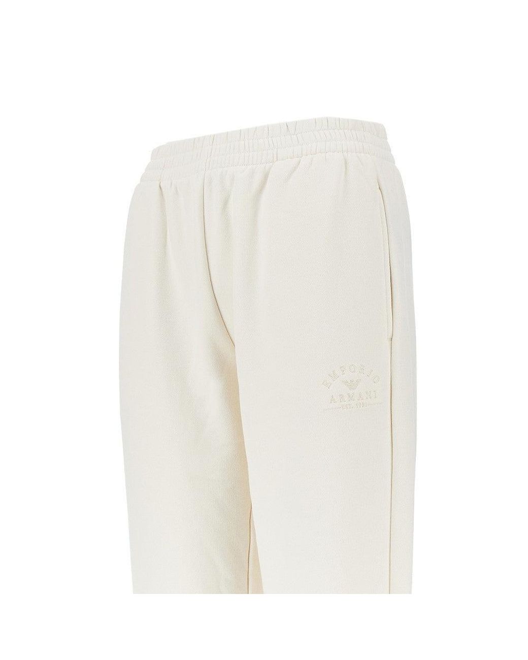 EA BODYWEAR White Logo Embroidery Sweatpants