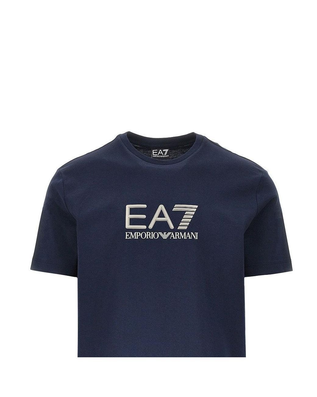 EA7 Blue Lux Identity Cotton T-Shirt for men