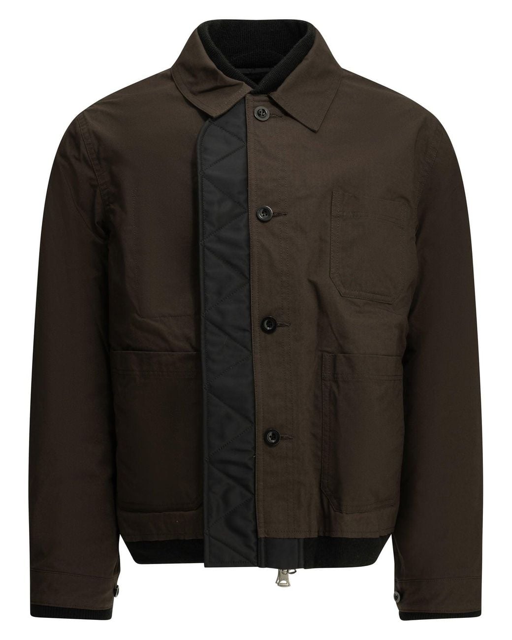 Sacai Black "Nylon Twill X Ripstop Reversible" Quilted Jacket