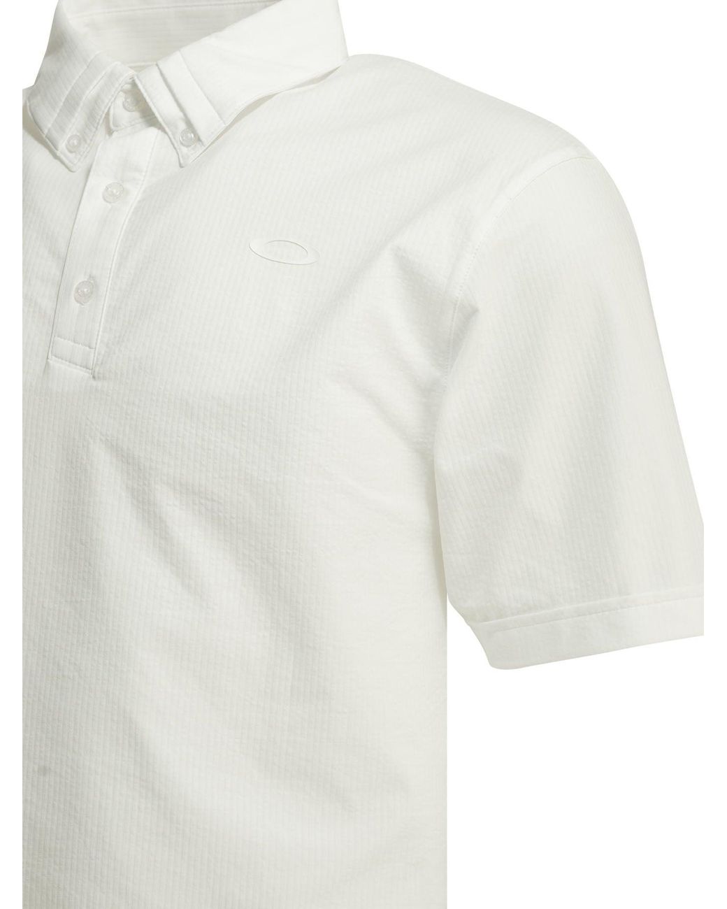 Oakley White "O-Synk Pack Seersucker 2.0" Polo Shirt With Buttons for men