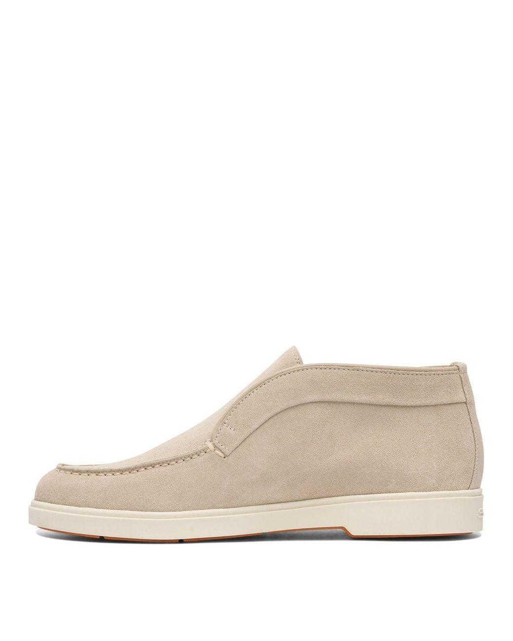 Santoni White Suede Sneakers