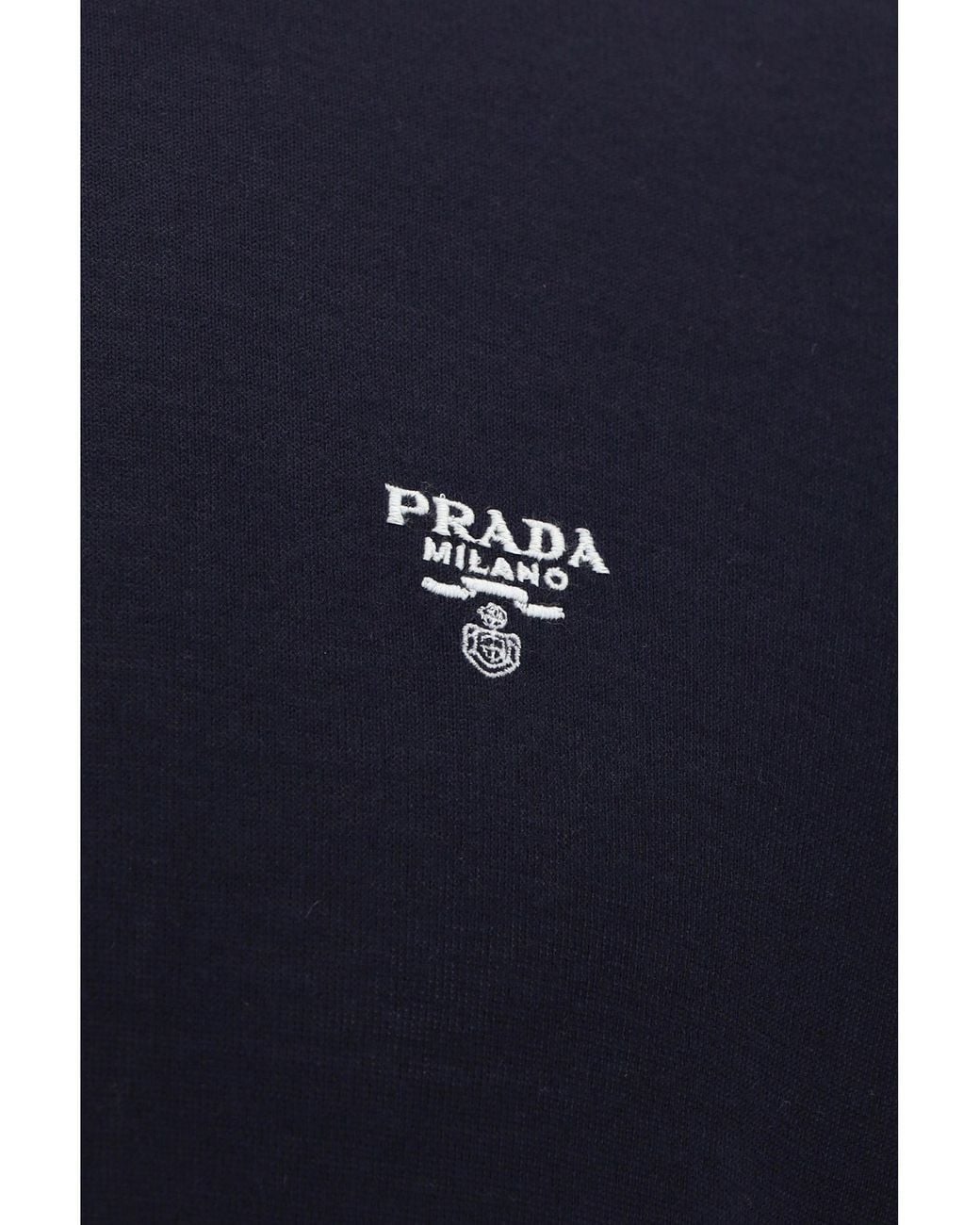 Prada Blue Virgin Wool Polo Shirt Nero for men