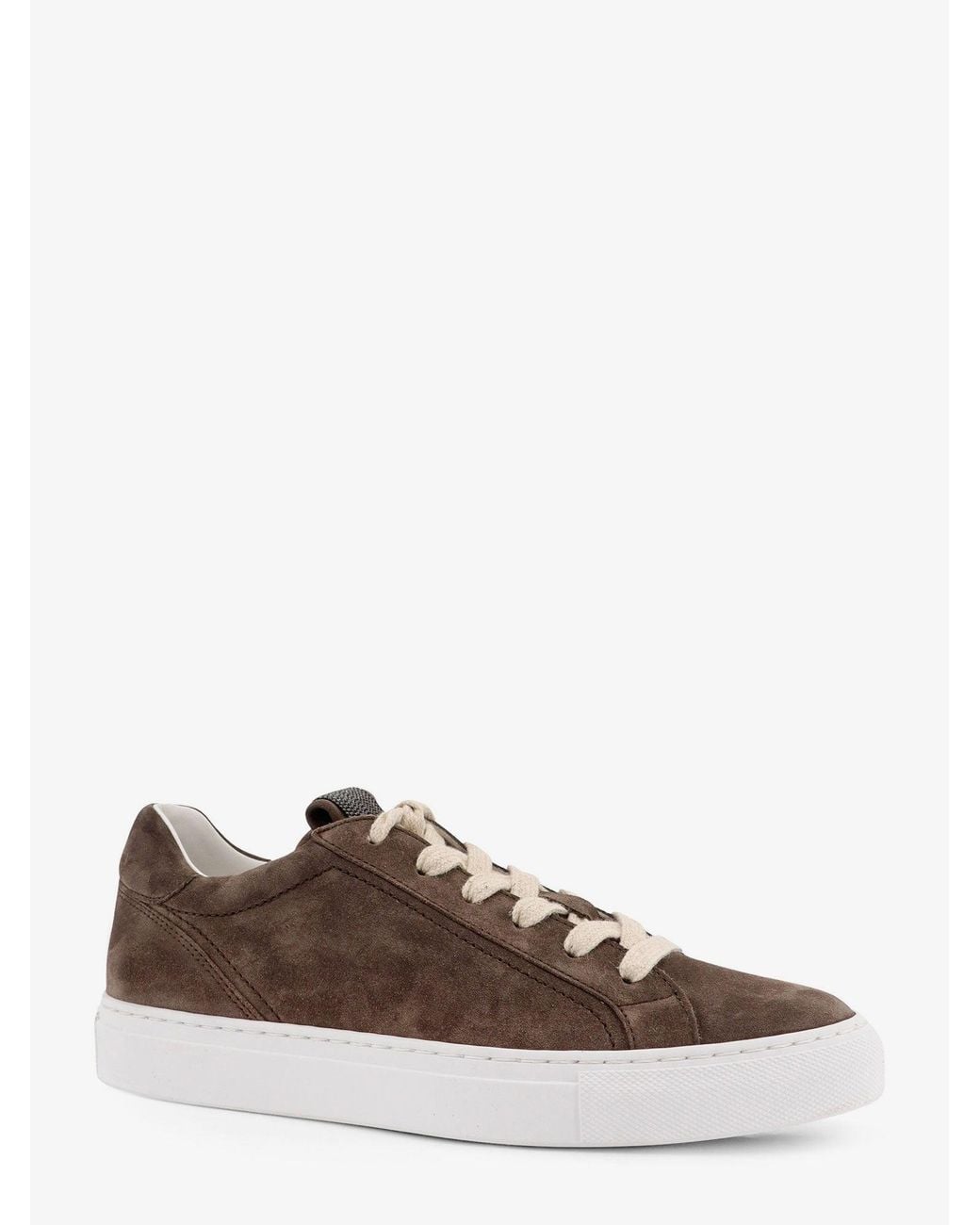 Brunello Cucinelli Brown Suede Low-Top Sneakers