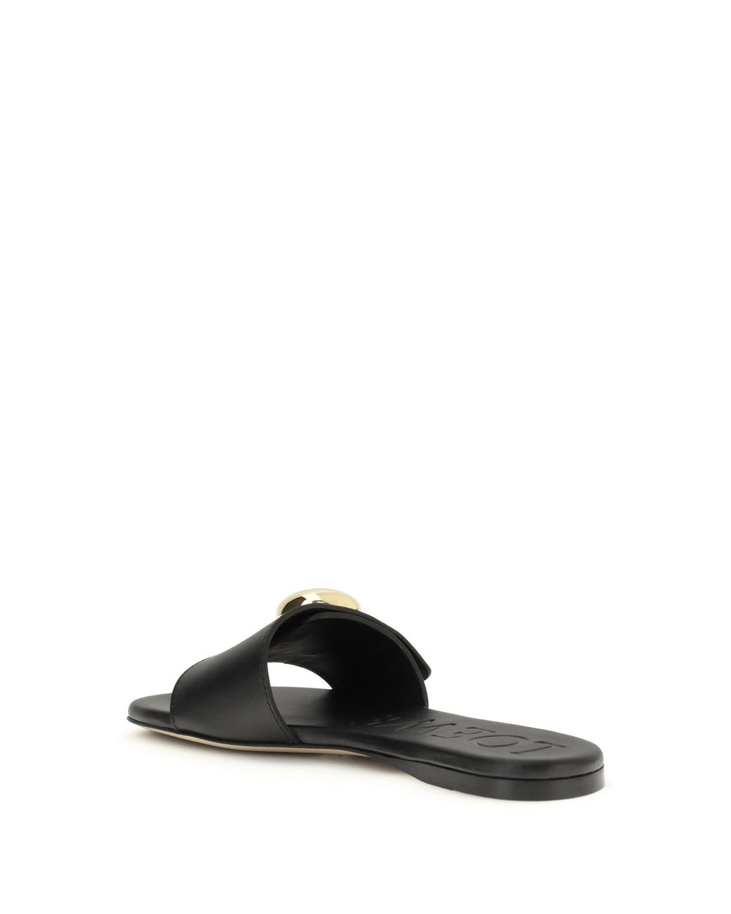 Loewe White Sandals Pebble Calf Leather