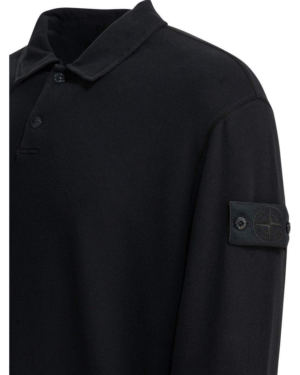Stone Island Blue Ghost Polo Collar Sweatshirt for men
