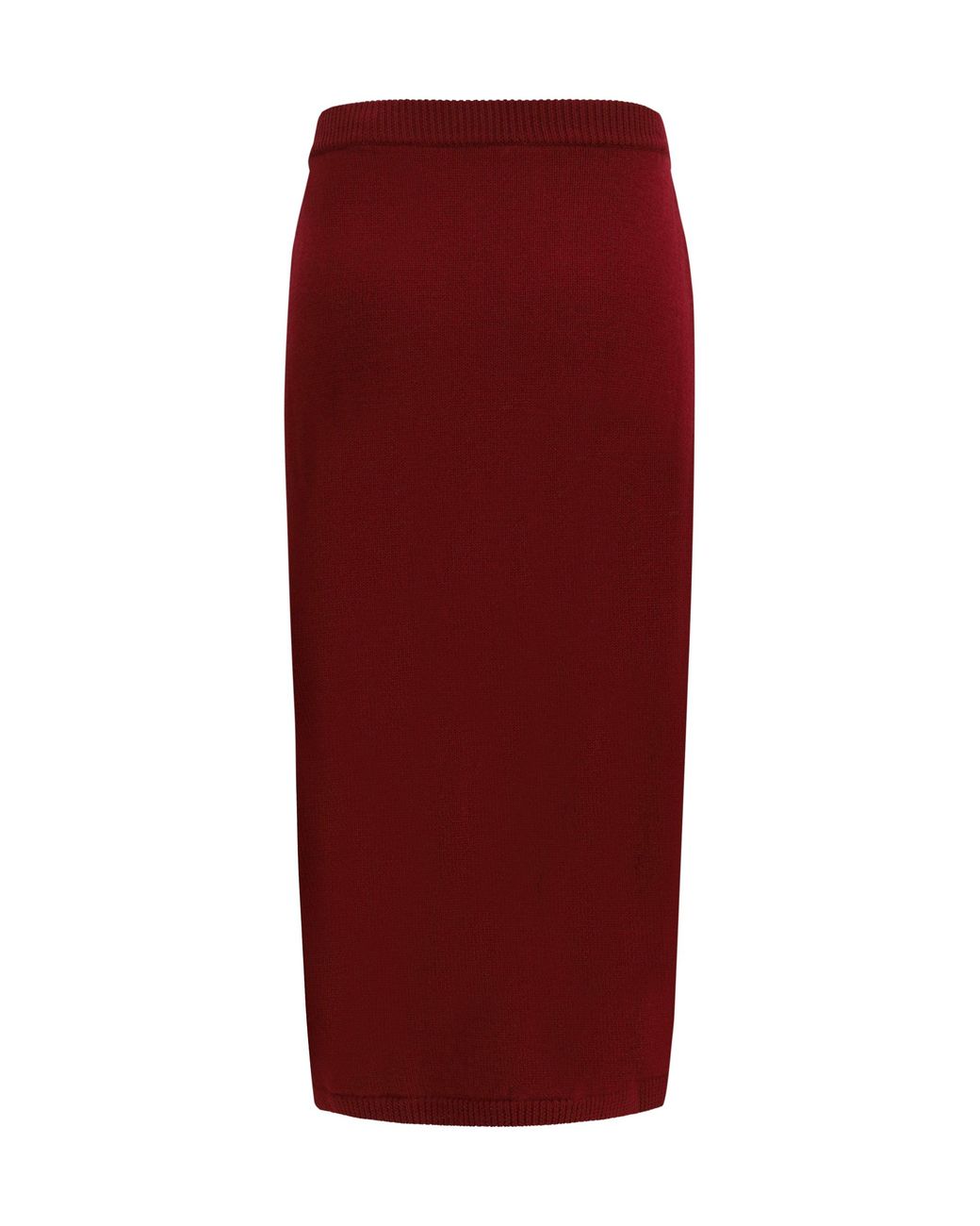 Alessandra Rich Red Merino Wool Midi Skirt