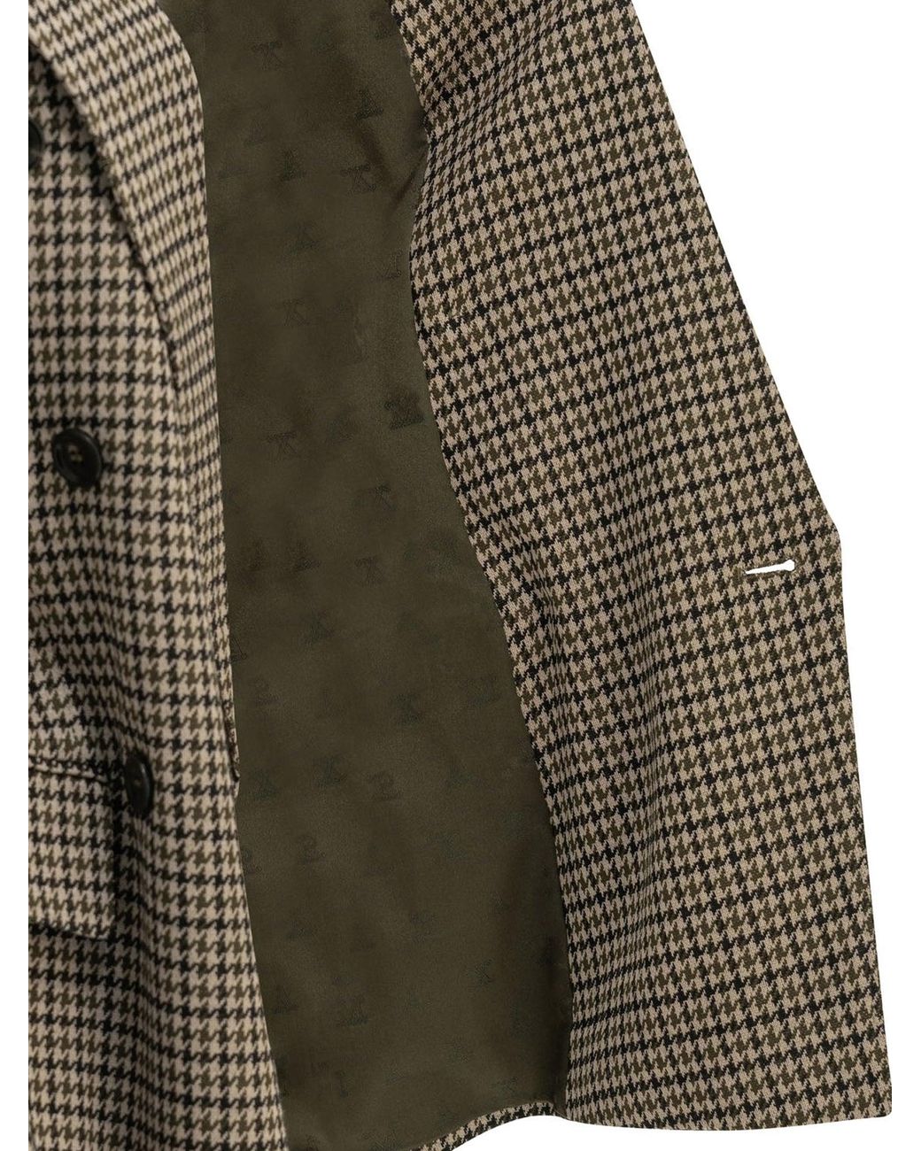 Max Mara Green Double-Breasted Houndstooth Blazer