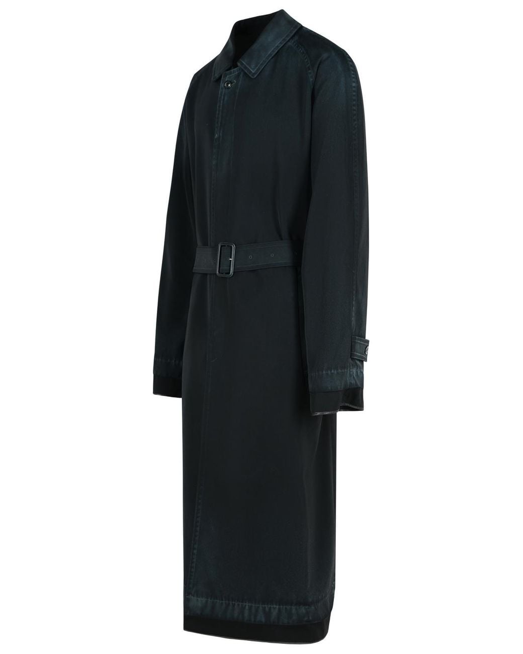Maison Margiela Black Virgin Wool Trench Coat for men