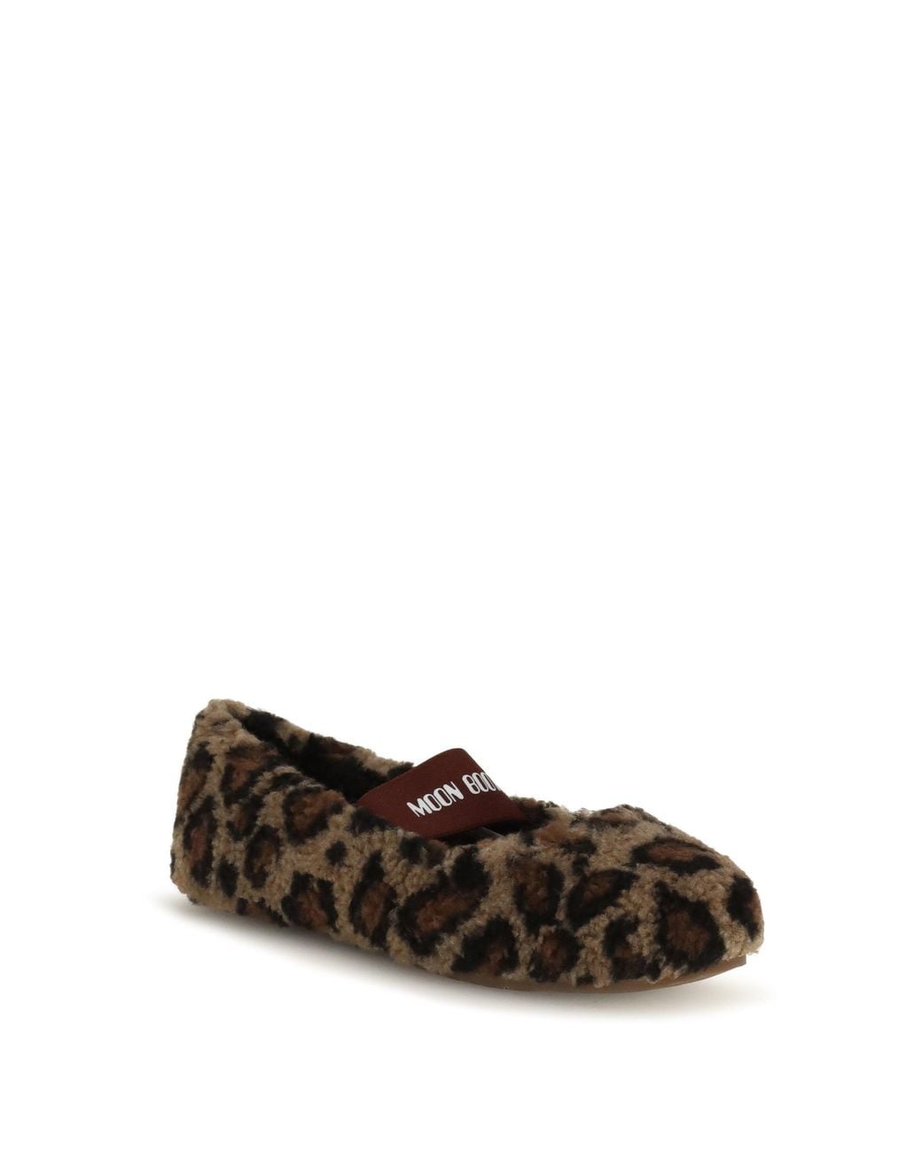 Moon Boot White Leopard Teddy Ballerinas