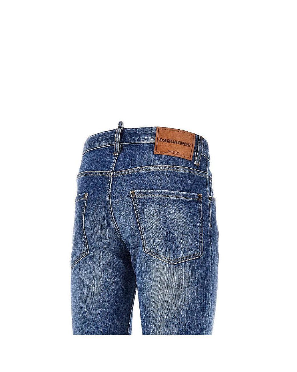 DSquared² Blue Stretch Denim Skater Jeans for men