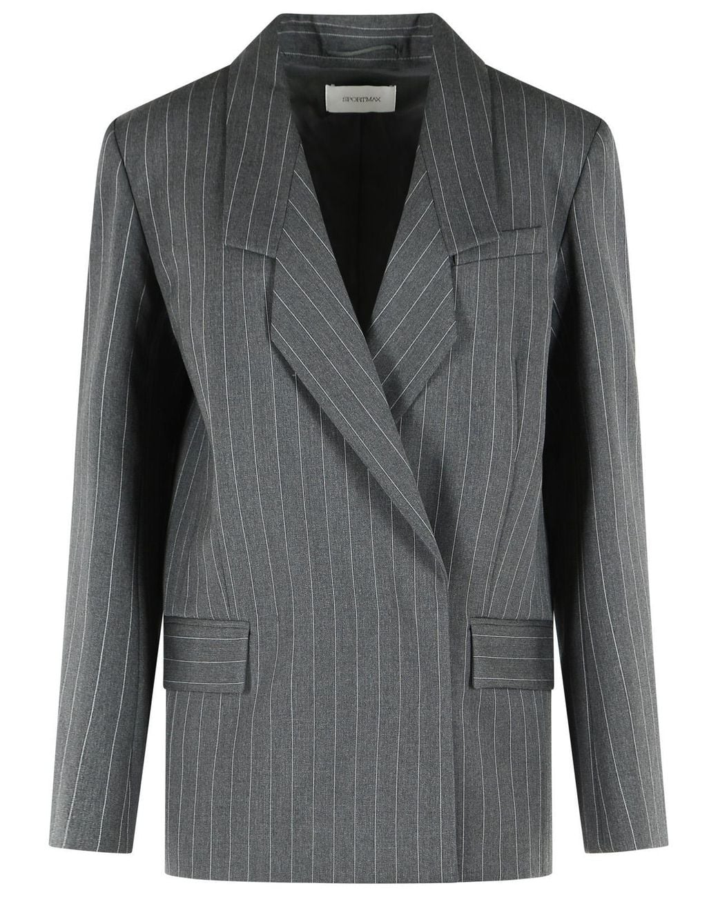 Sportmax Gray 'Lepre' Tailored Blazer Medium Wool