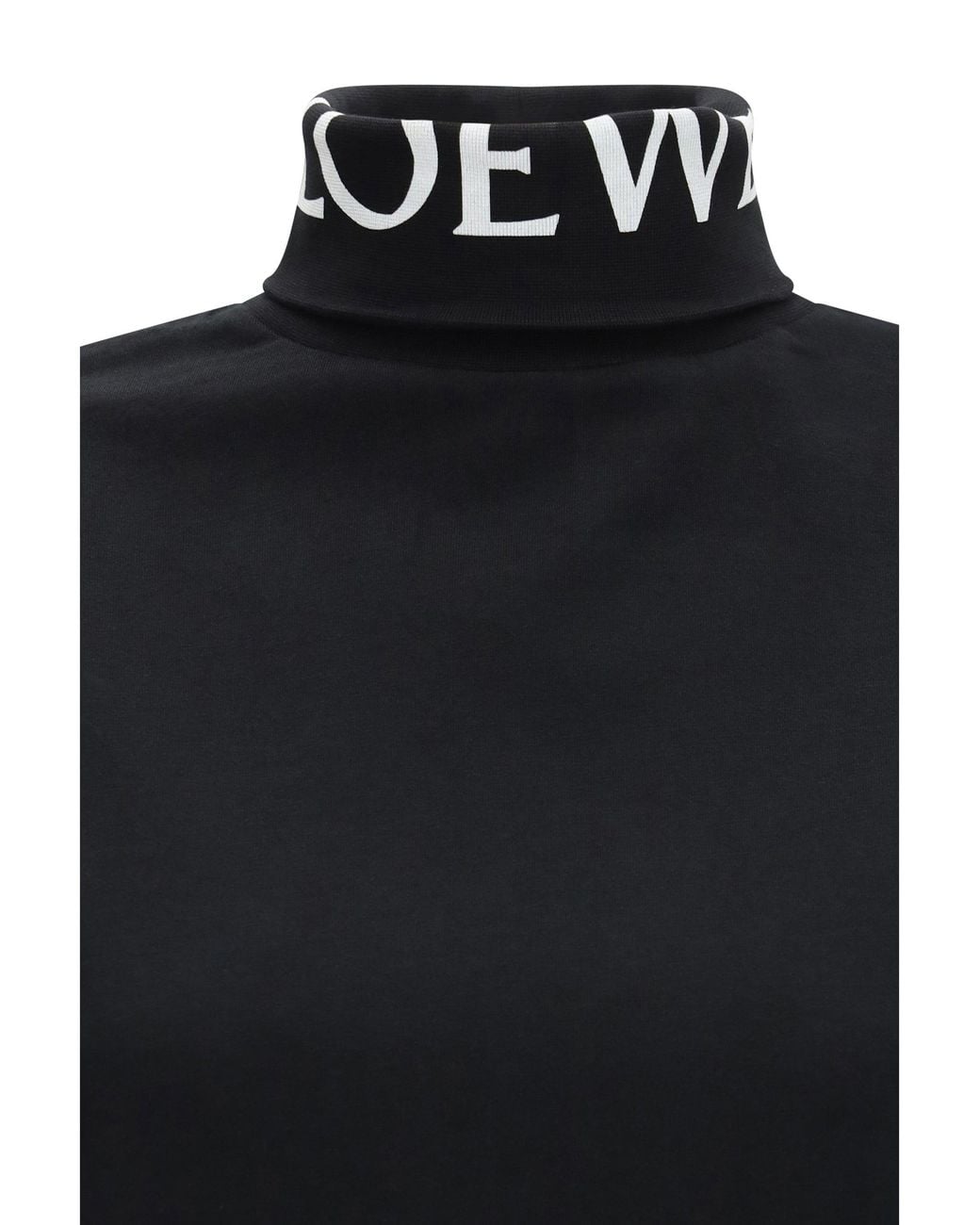 Loewe Black Cotton Turtleneck Top