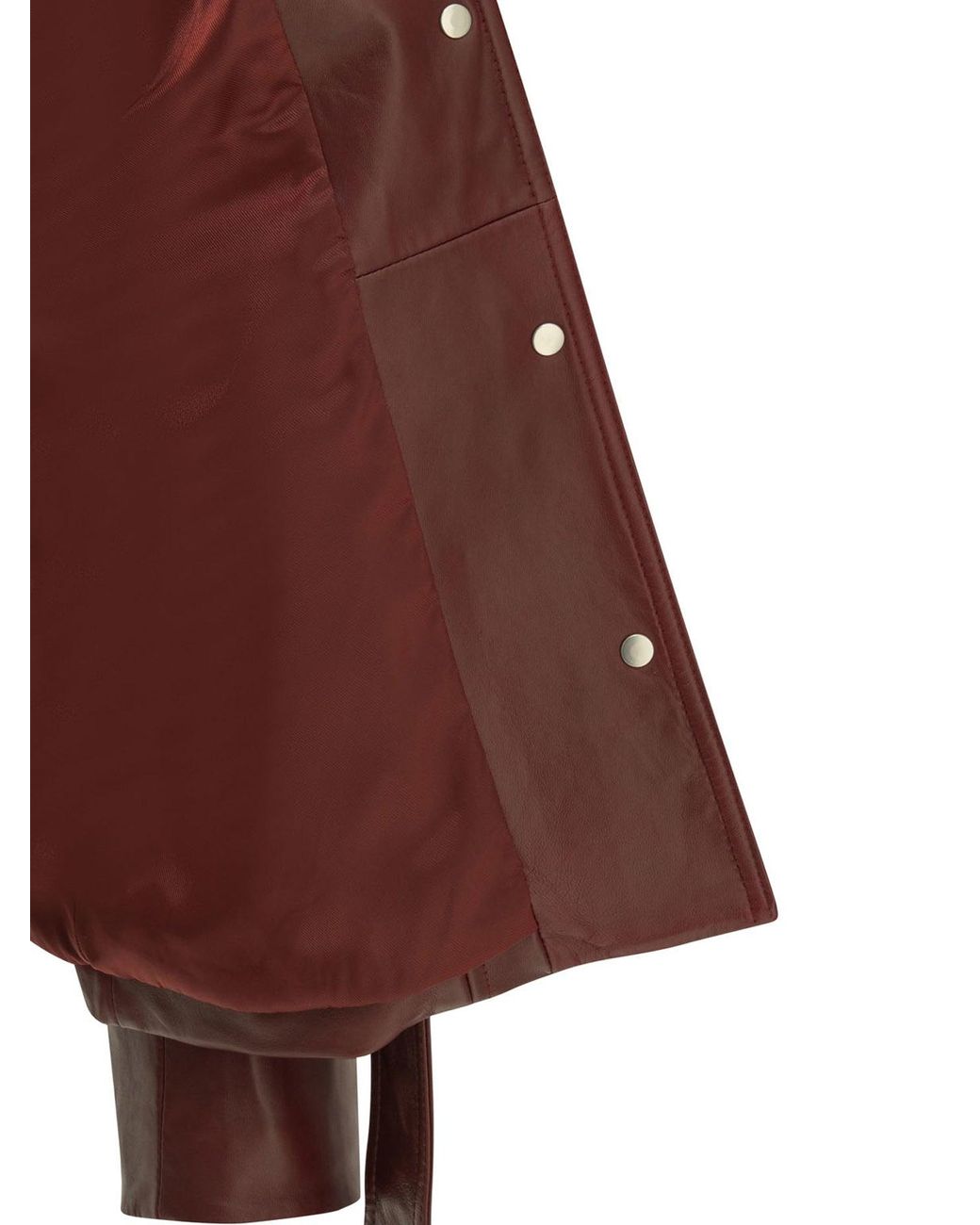 Max Mara Brown Bordeaux Leather Polyester Two-Piece Leather Jacket