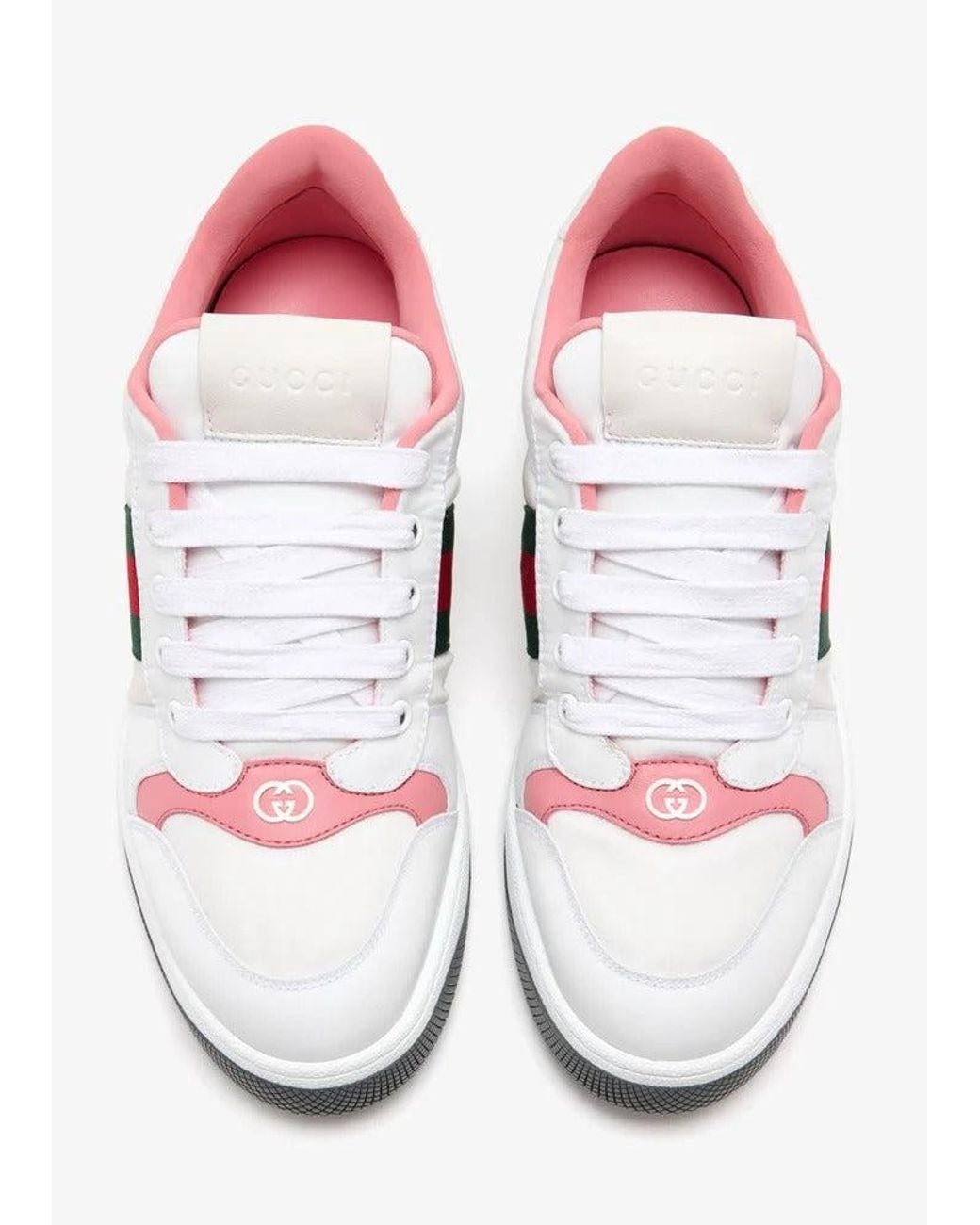 Gucci White Screener Sneakers