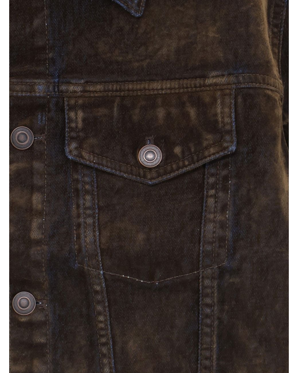 TONYWACK Black Trucker Flocked Denim Jacket for men