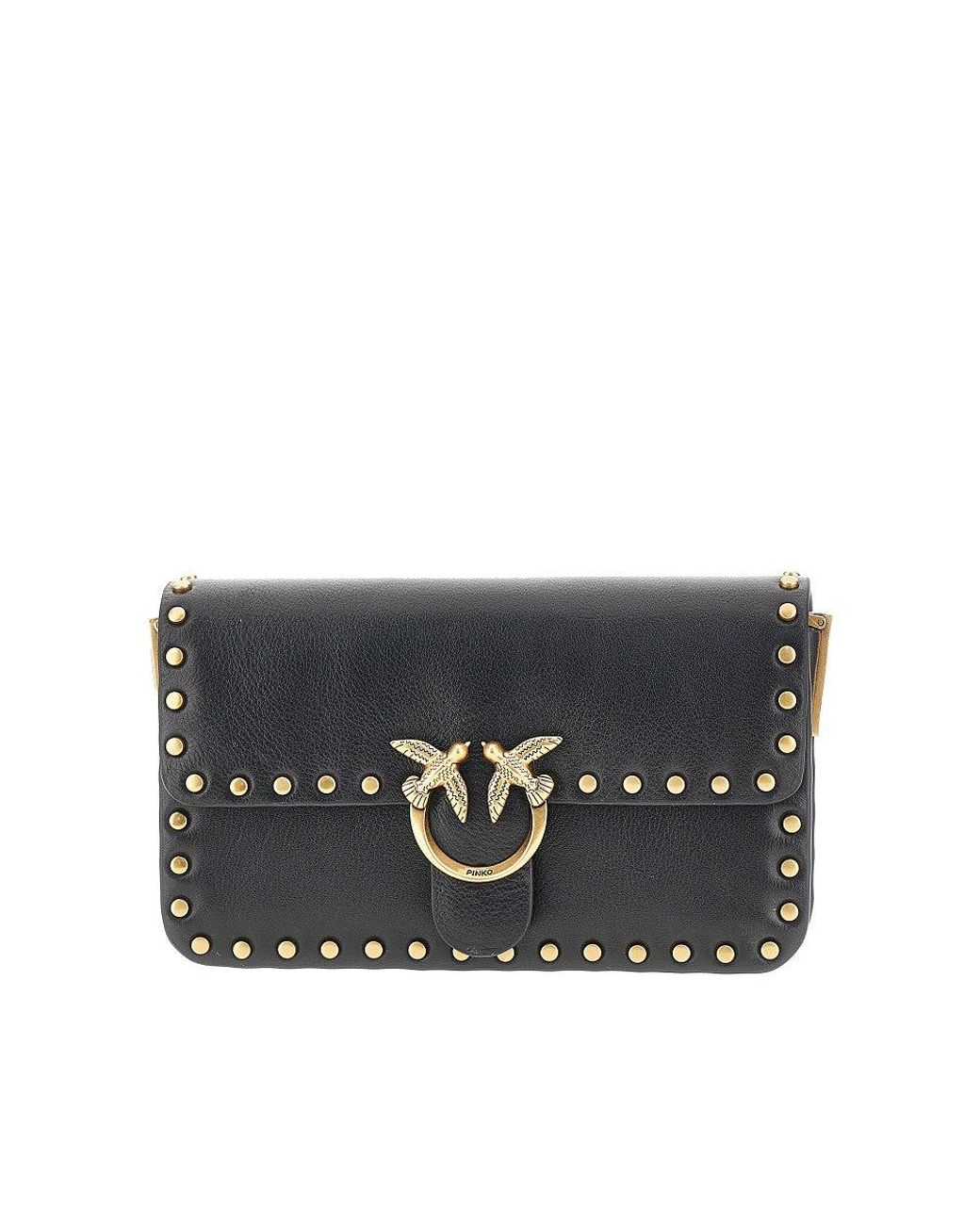 Pinko Black Baby Love Bag One Slouchy Leather Bag