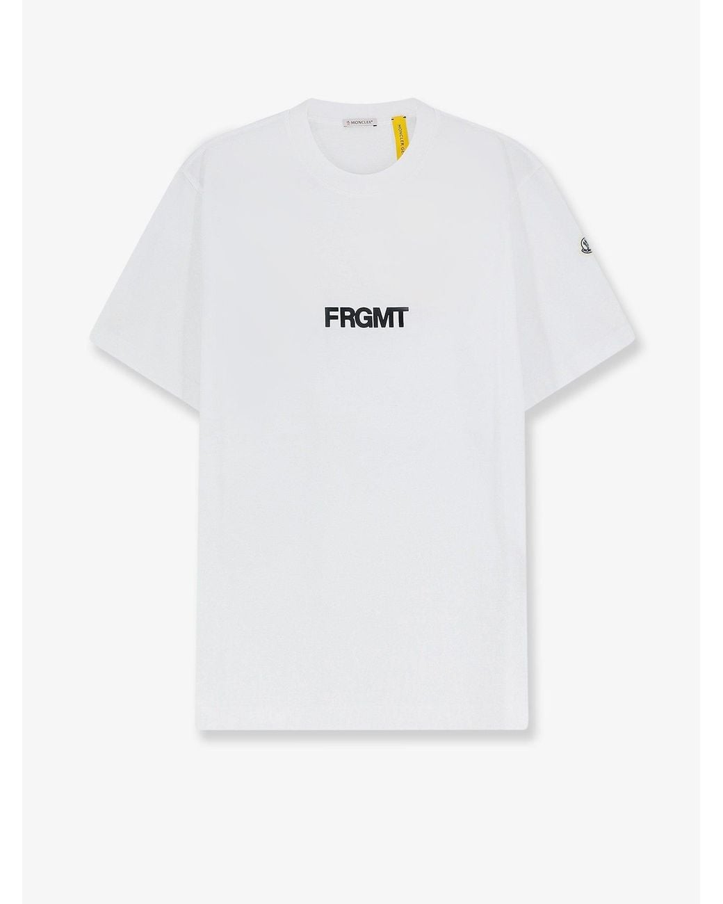Moncler White Cotton T-Shirt With Print for men
