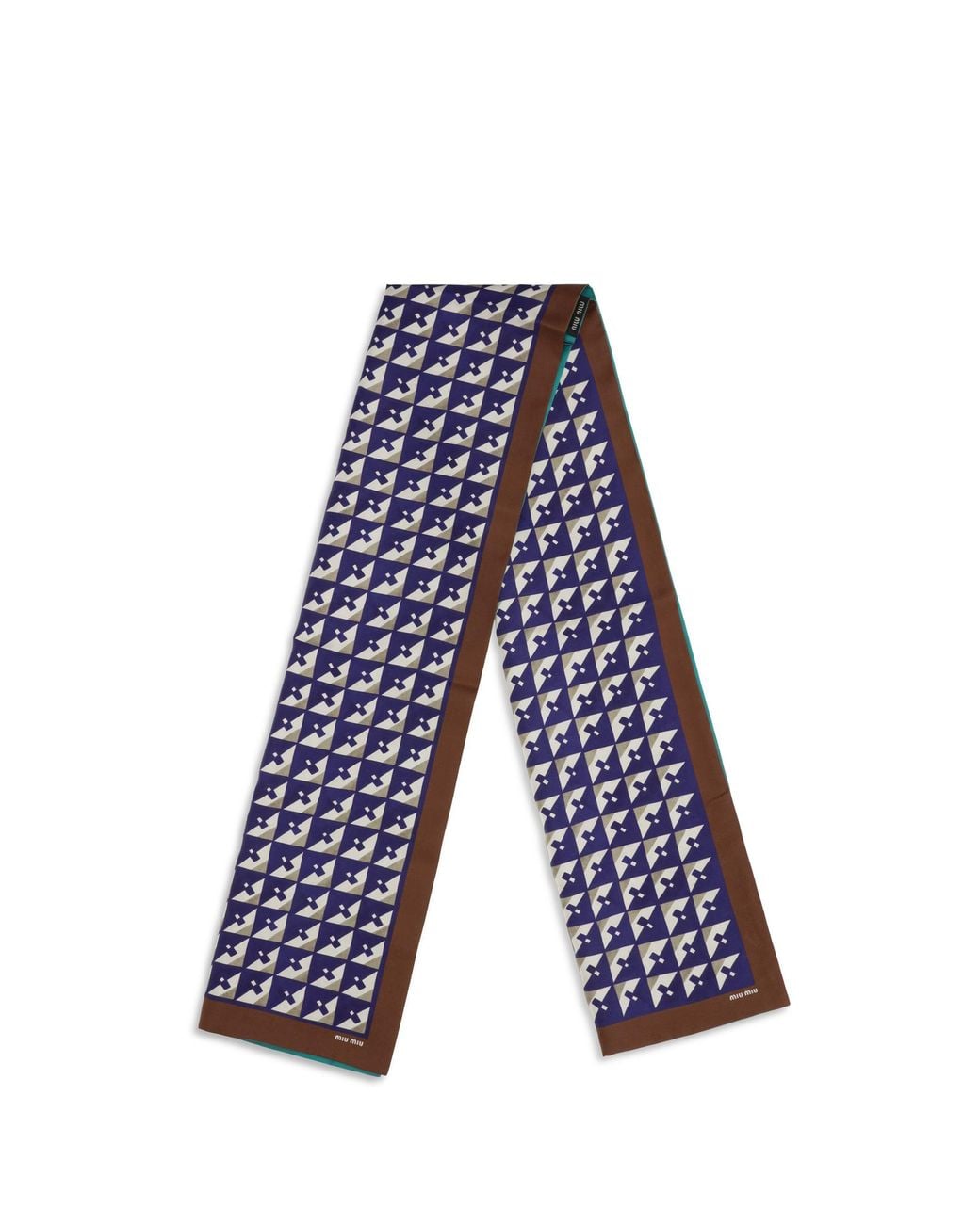 Miu Miu Blue Geometric Print Scarf