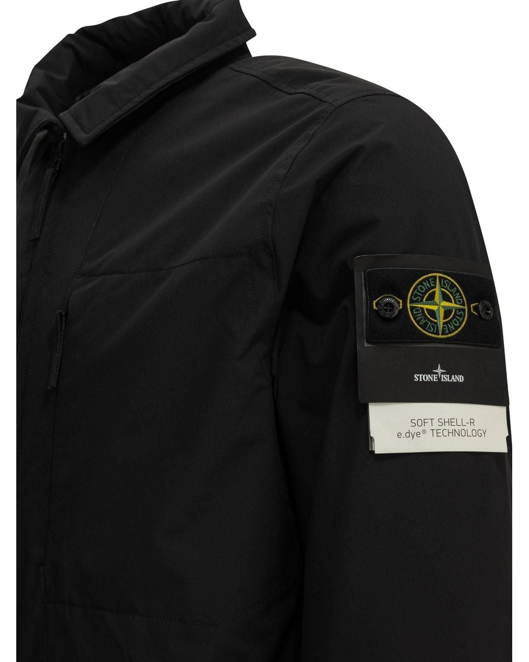 Stone Island Black "Soft Shell" Padded Jacket for men