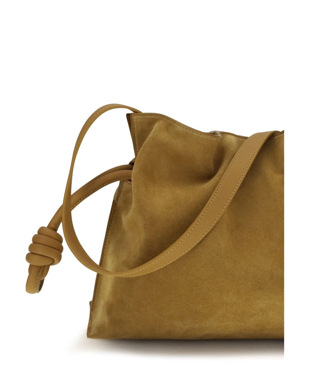 Loewe Metallic Medium Flamenco Clutch Ochre