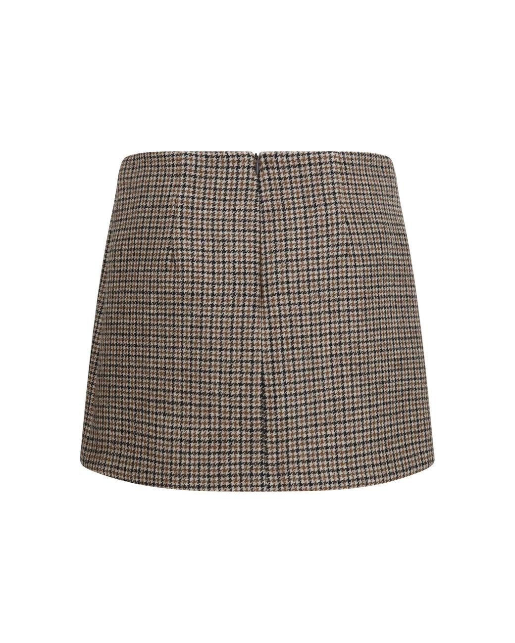 P.A.R.O.S.H. Gray Houndstooth Mini Skirt