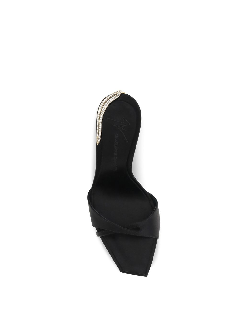 Giuseppe Zanotti Black Salamander Satin Mules Sandals