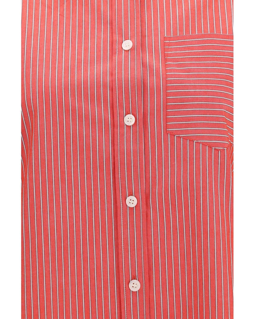 Ganni Pink Striped Cotton Shirt